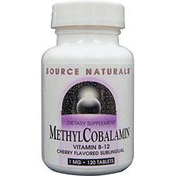 SOURCE NATURALS METHYLCOBALAMIN VITAMIN B12, 1 MG 021078012931  